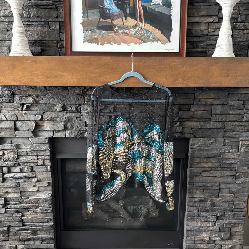 Sequin‎ Embellished Sheer Jacket